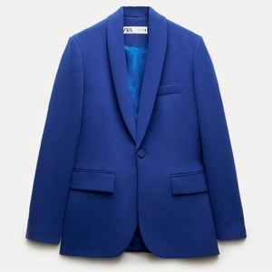 Oversized Zara blazer in blue.